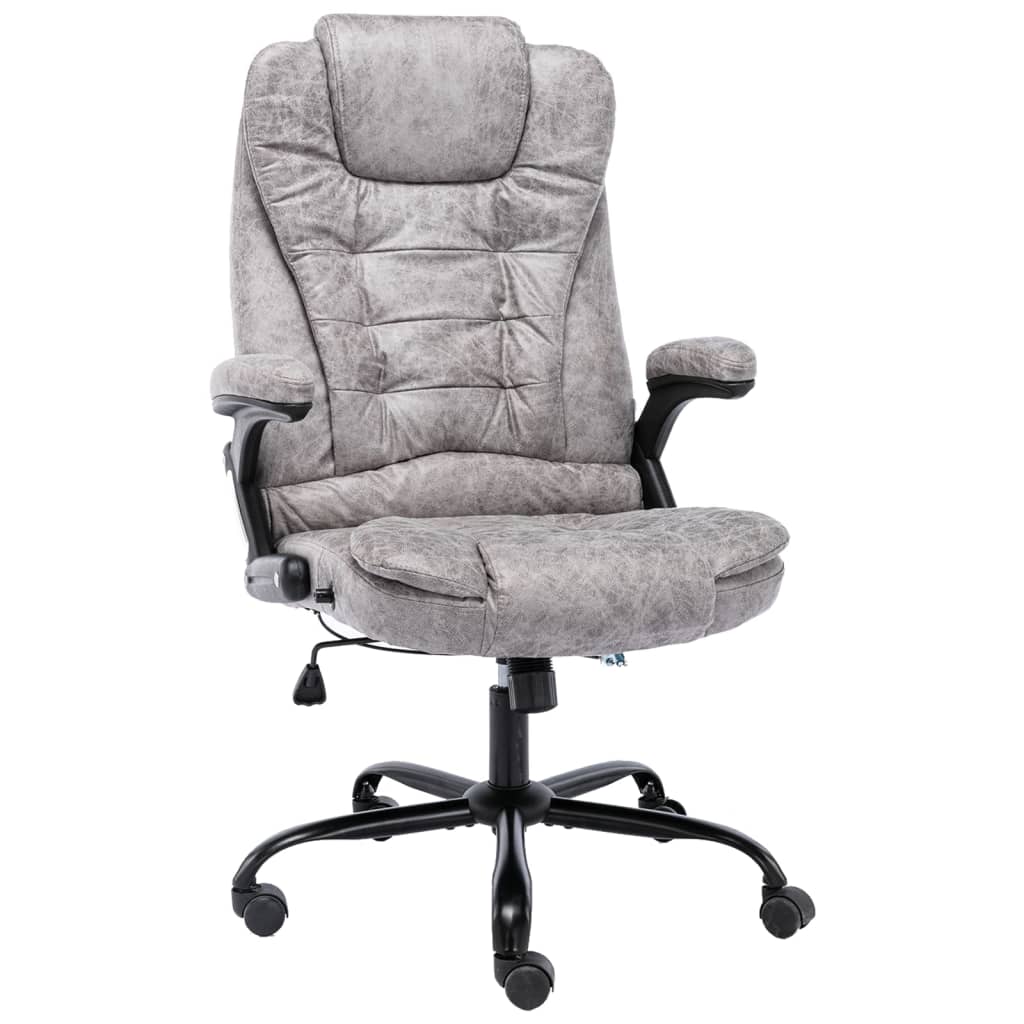 Silla de oficina de cuero sintético gris antracita