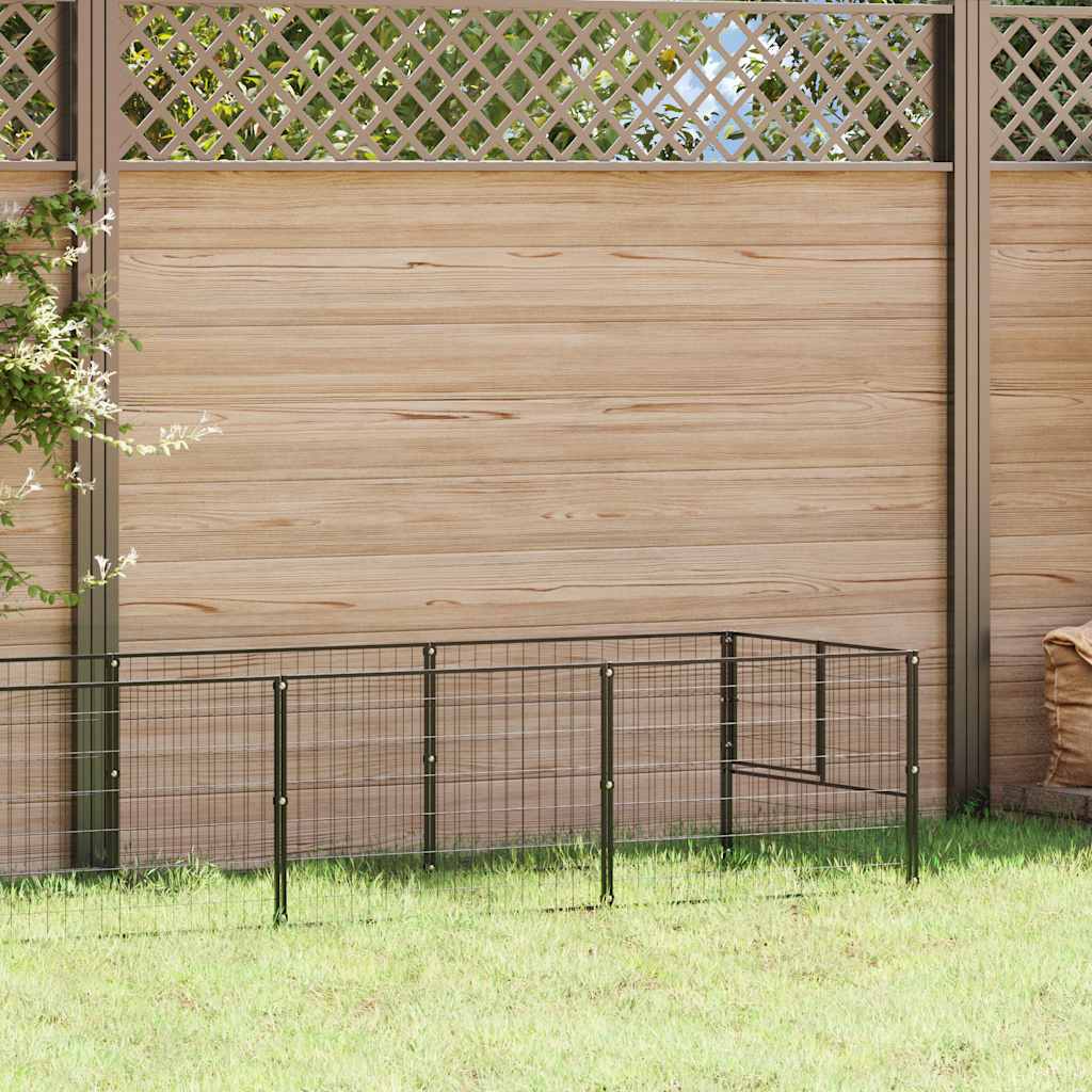 Canil de aço de 4 m² preto