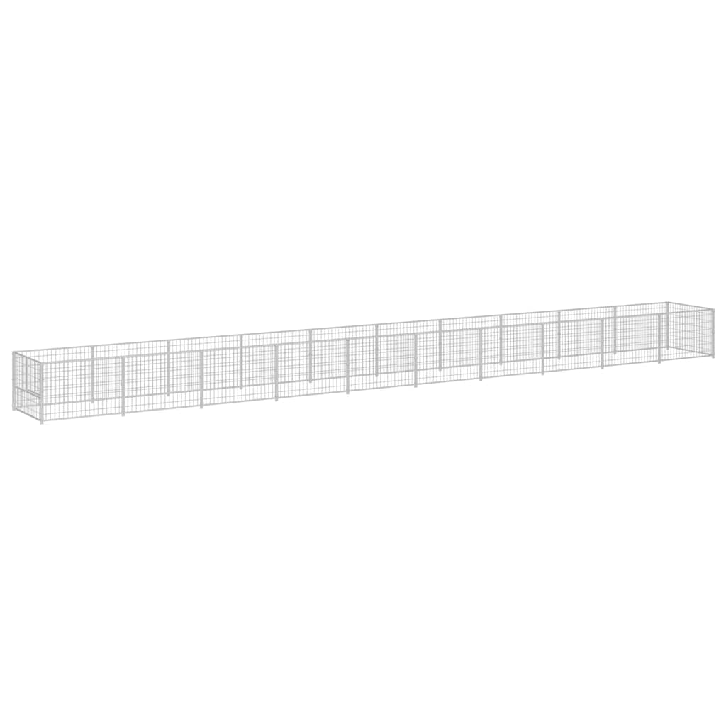 Perrera plateada 10 m² acero