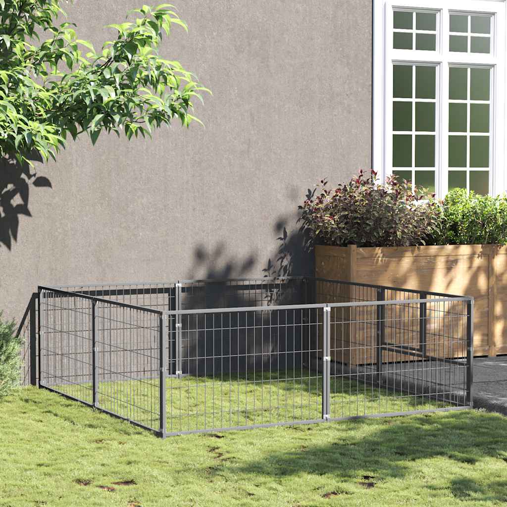 Canil prateado 32 m² aço