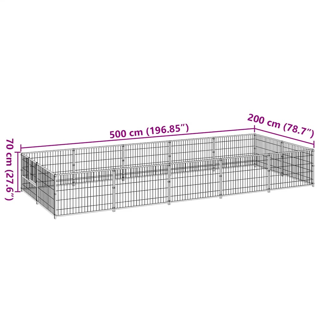 Perrera plateada 10 m² acero