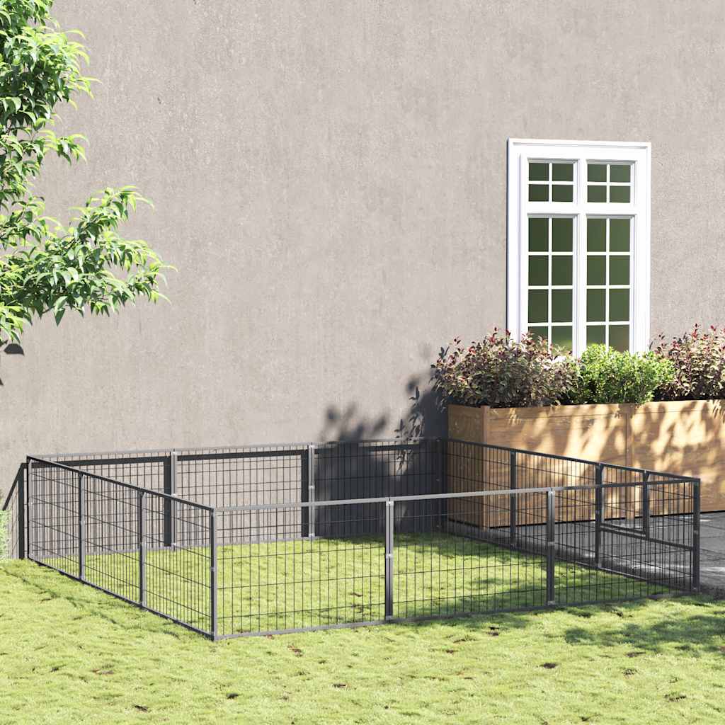Canil prateado 80 m² aço