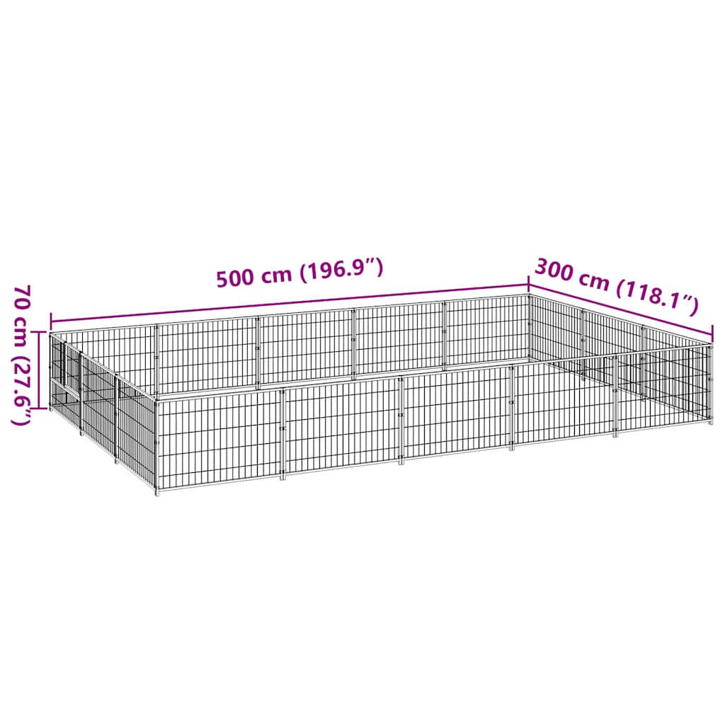 Perrera plateada 15 m² acero