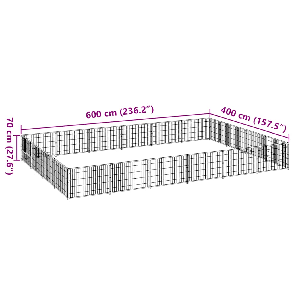 Perrera plateada 24 m² acero