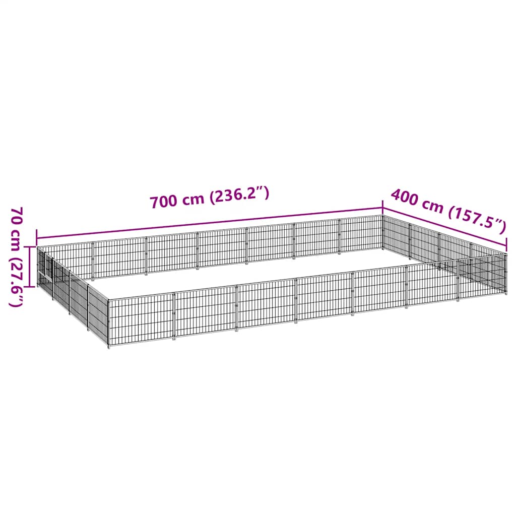 Perrera plateada 28 m² acero