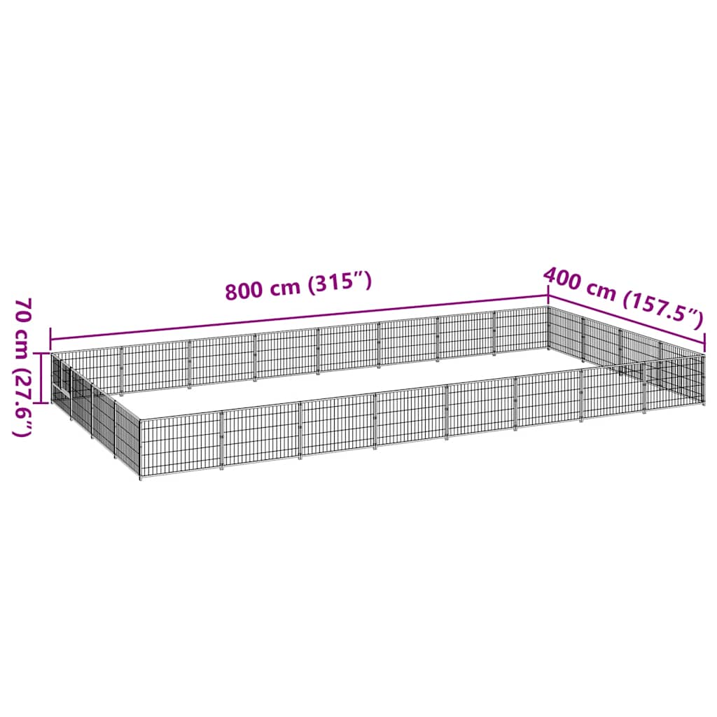 Perrera plateada 32 m² acero