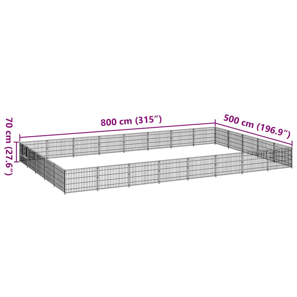 Perrera plateada 40 m² acero