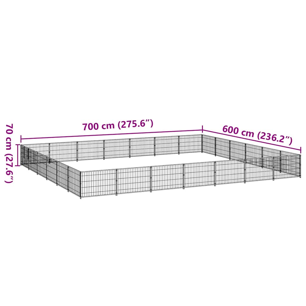 Perrera plateada 42 m² acero
