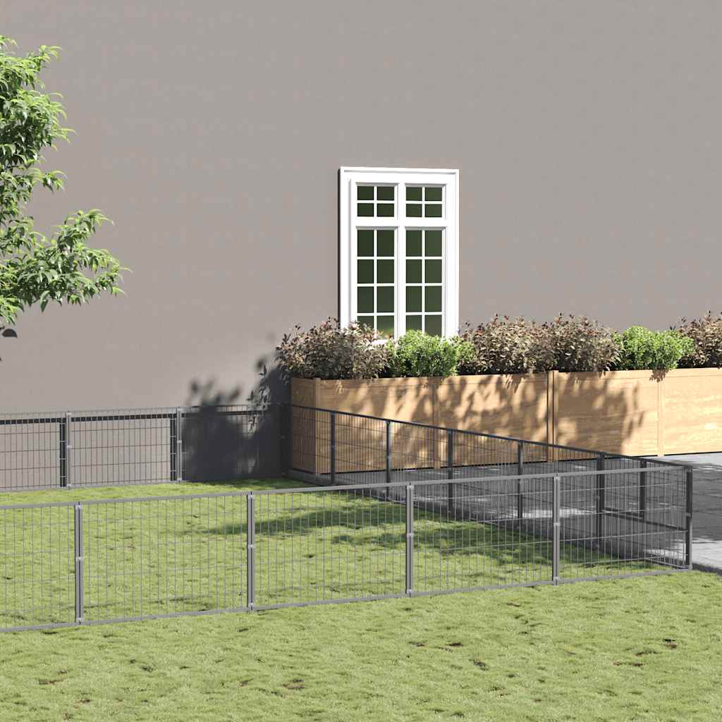 Canil prateado 42 m² aço
