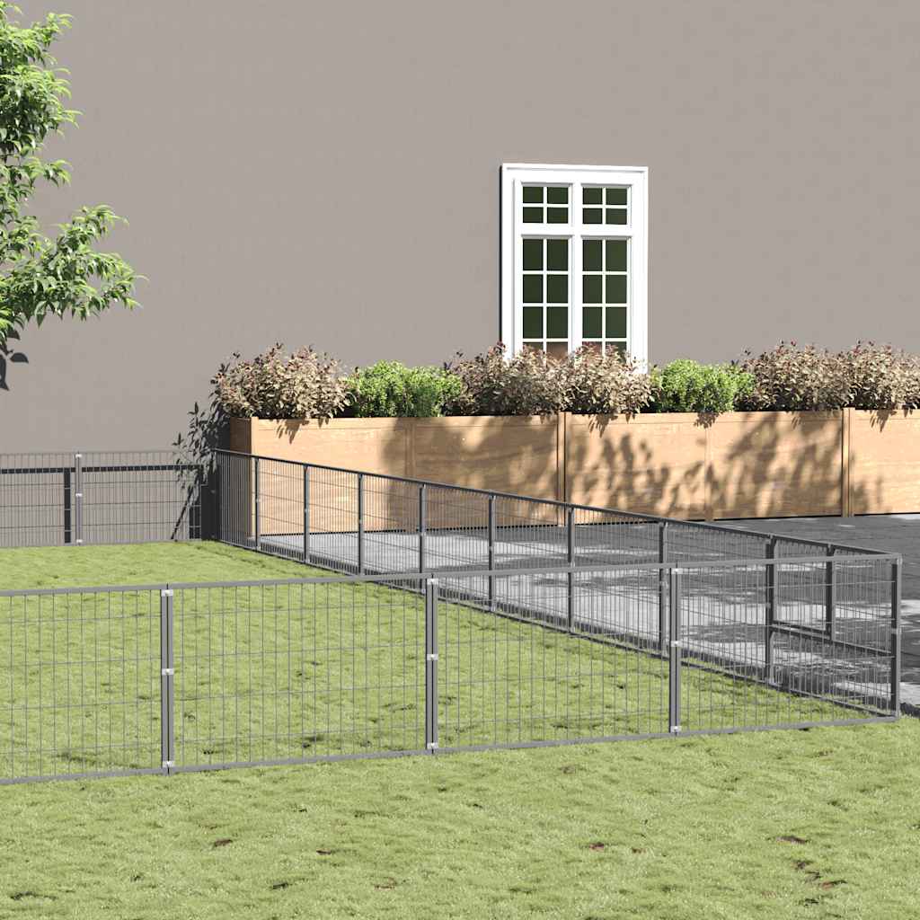 Canil prateado 80 m² aço