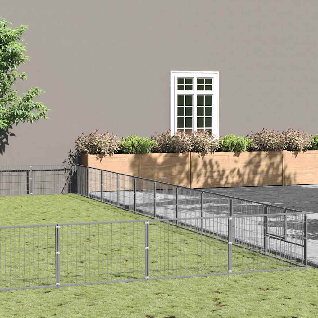 Canil prateado 10 m² aço