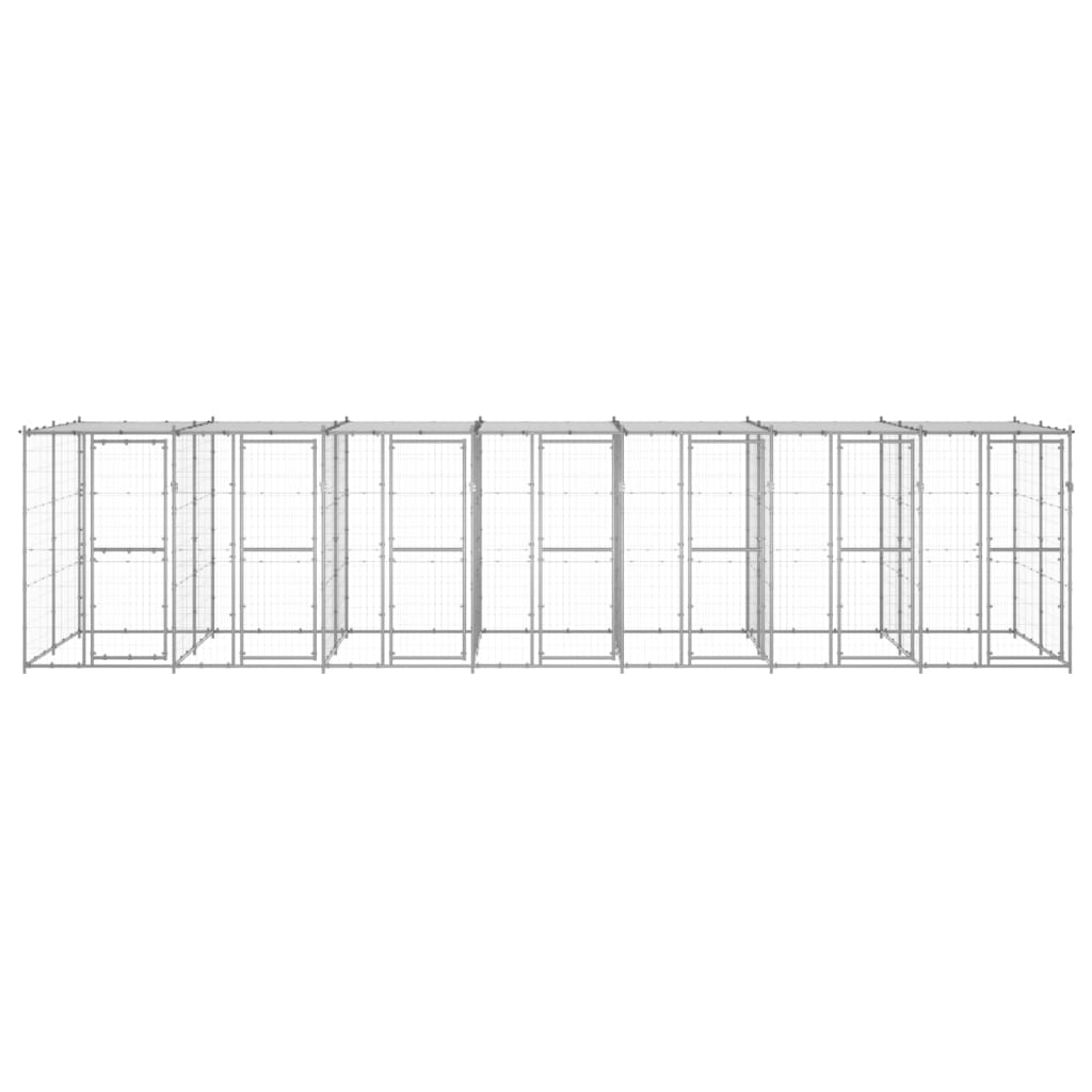 Perrera de exterior de acero galvanizado con techo 16,94 m²