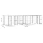 Perrera de exterior de acero galvanizado con techo 16,94 m²