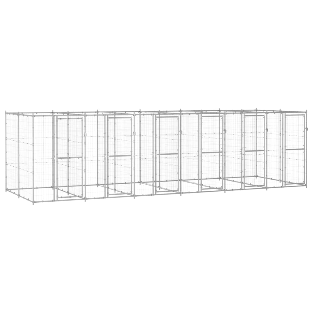Perrera de exterior de acero galvanizado 14,52 m²