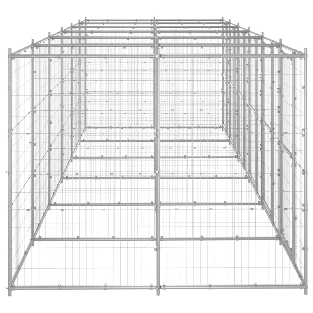 Perrera de exterior de acero galvanizado 14,52 m²