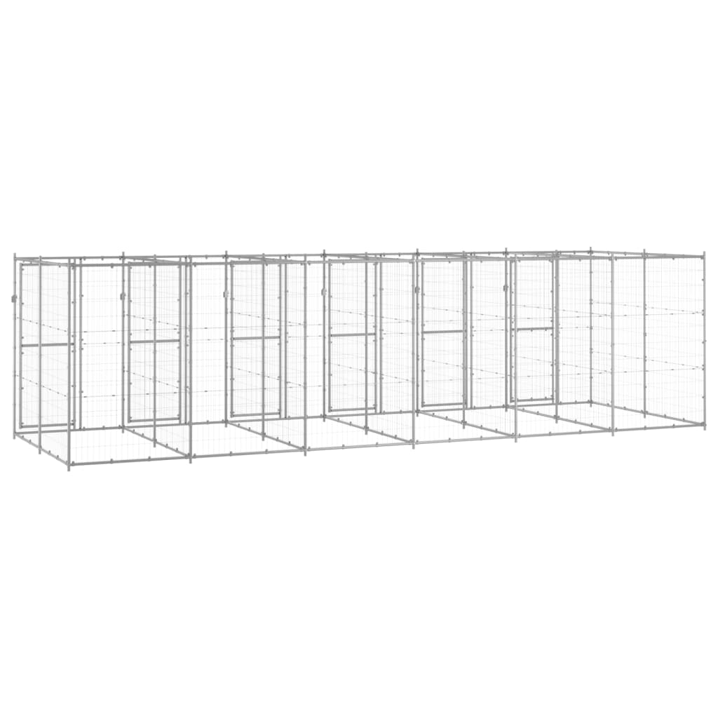 Perrera de exterior de acero galvanizado 14,52 m²
