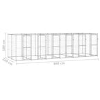 Perrera de exterior de acero galvanizado 14,52 m²