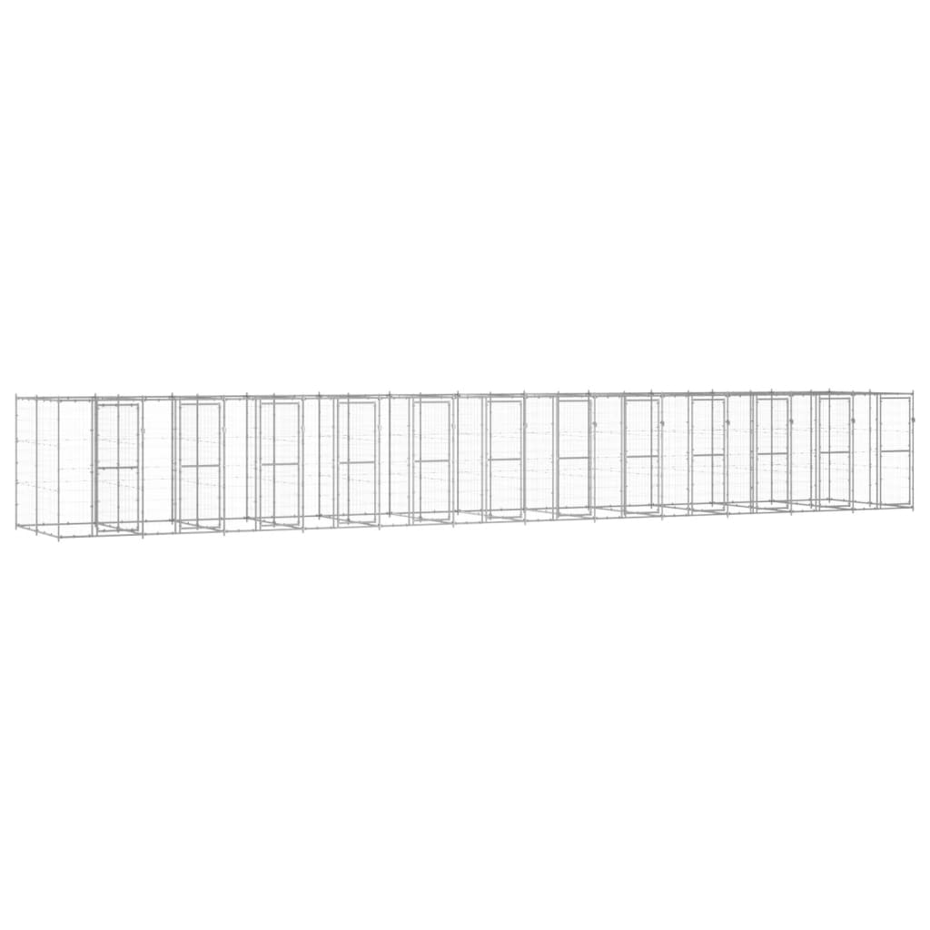 Galvanized Steel Outdoor Dog Kennel 14.52 m²