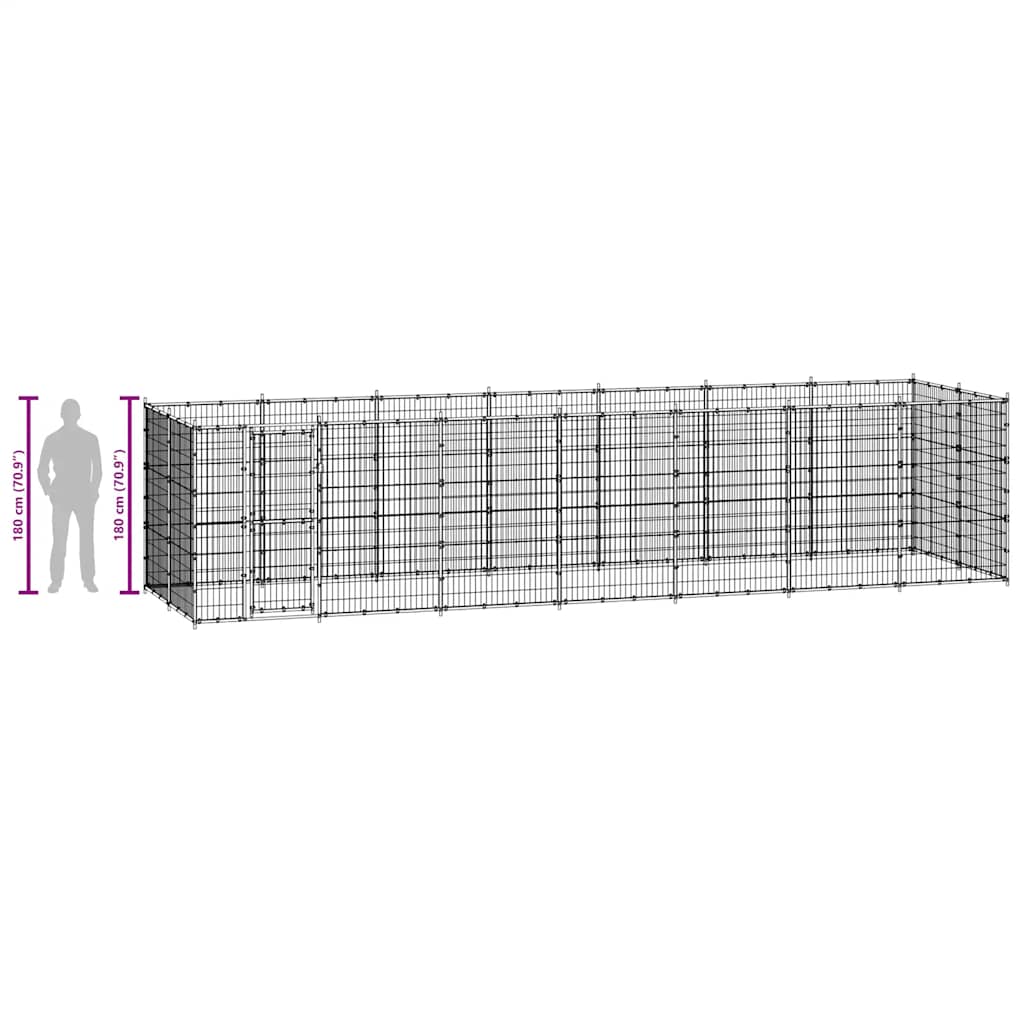 Perrera de exterior de acero 21,78 m²