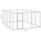 Perrera de exterior de acero galvanizado 14,52 m²
