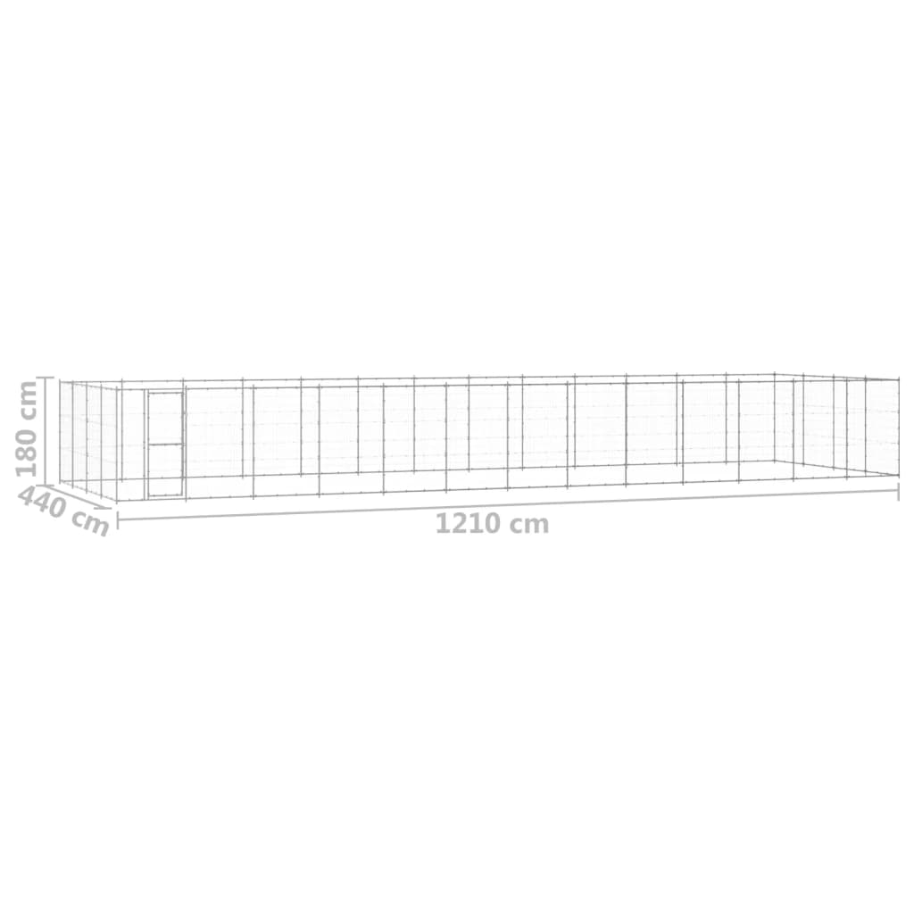 Perrera de exterior de acero galvanizado 53,24 m²