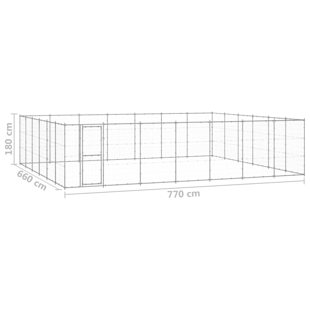 Perrera de exterior de acero galvanizado 50,82 m²