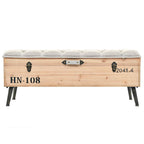 Banco de almacenaje madera maciza de abeto 110 cm