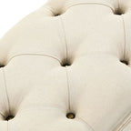 Banco con almacenaje 110 cm madera maciza de abeto color crema y tela