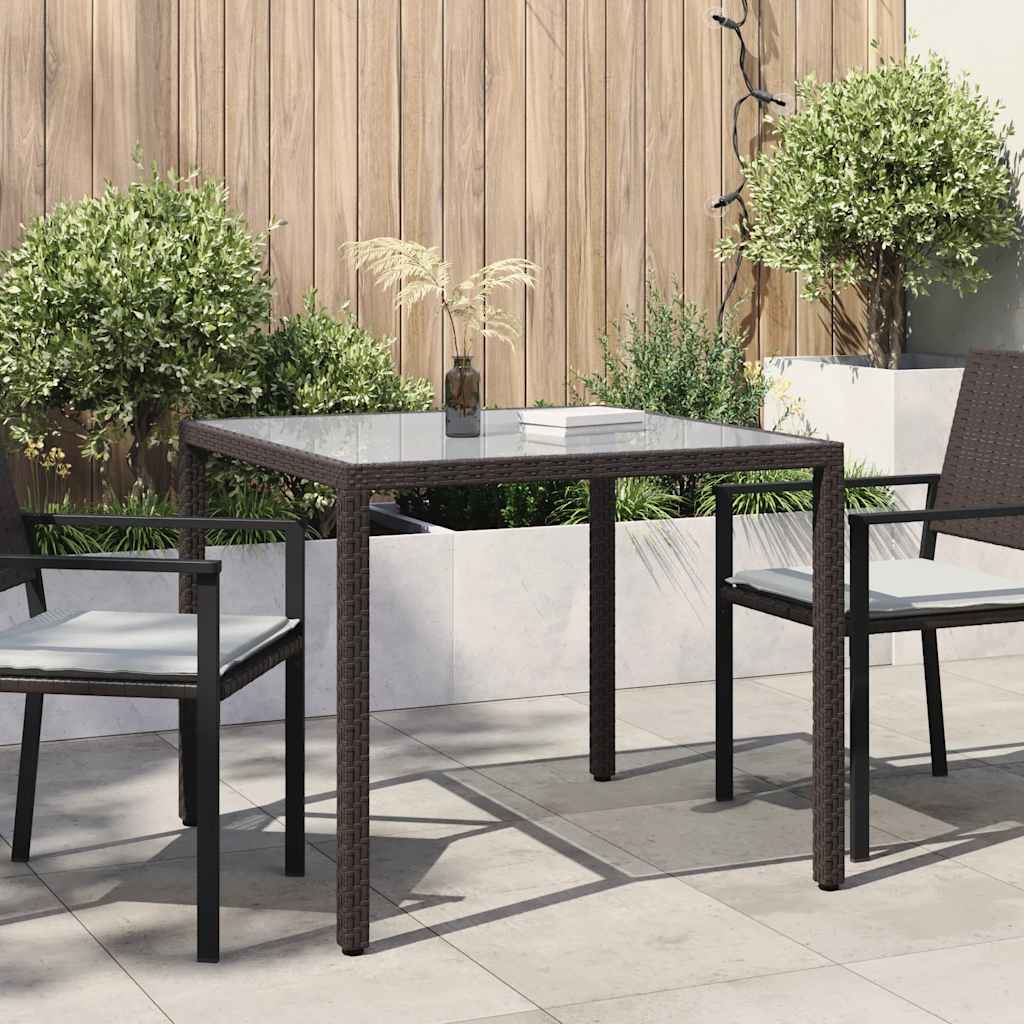 Mesa de jardín de ratán sintético beige 123x60x74 cm