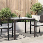 Mesa de jardín de ratán sintético beige 123x60x74 cm