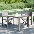 Mesa de jardín de ratán sintético beige 123x60x74 cm