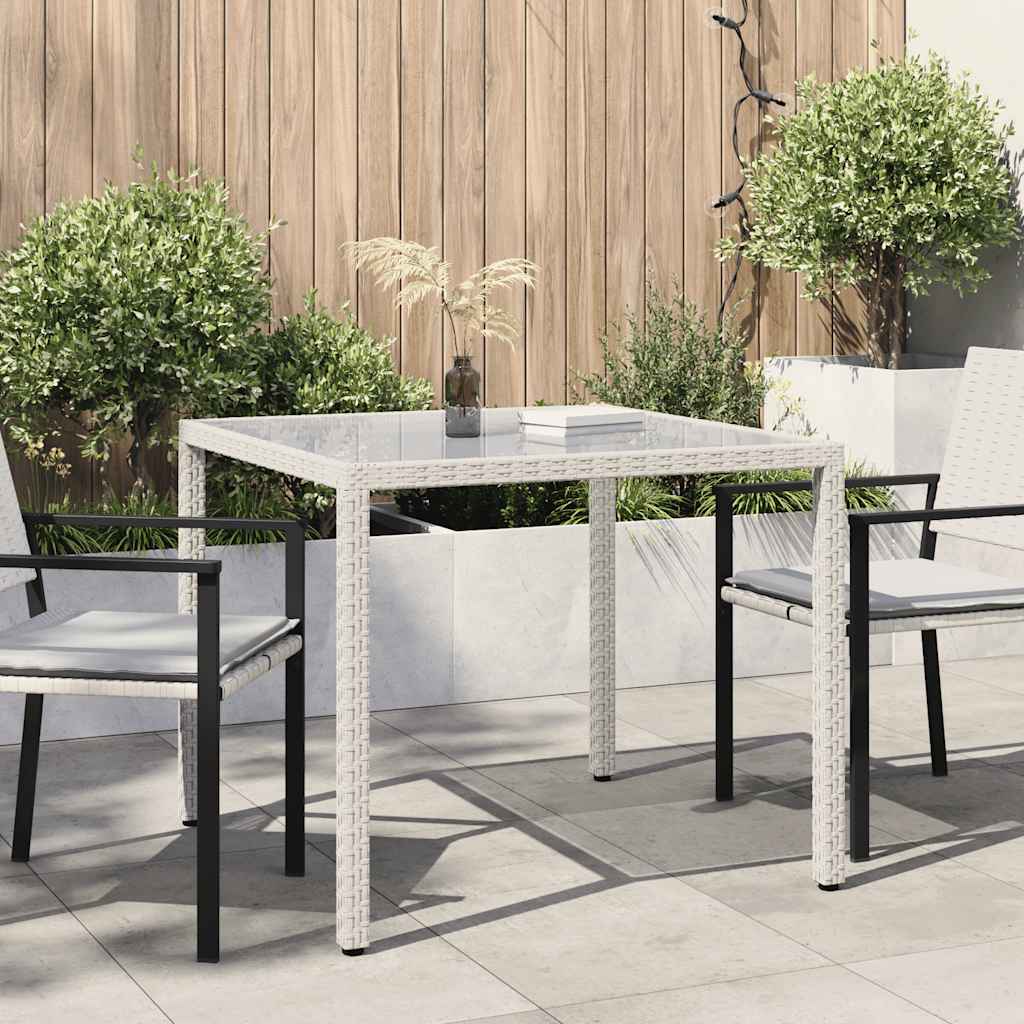 Mesa de jardín de ratán sintético beige 123x60x74 cm
