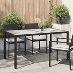 Mesa de jardín de ratán sintético beige 123x60x74 cm