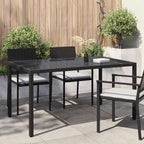 Mesa de jardín de ratán sintético beige 123x60x74 cm