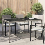 Mesa de jardín de ratán sintético beige 123x60x74 cm