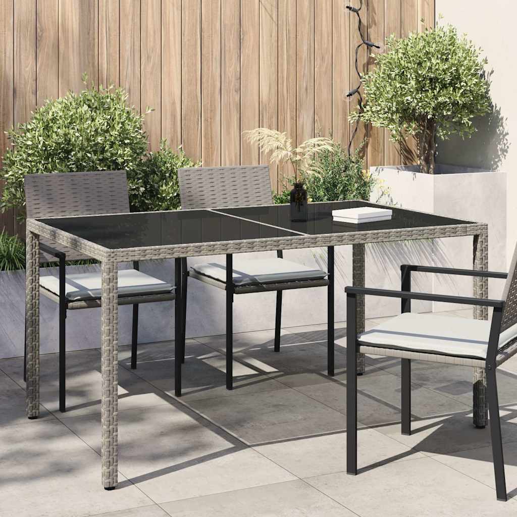 Mesa de jardín de ratán sintético beige 123x60x74 cm
