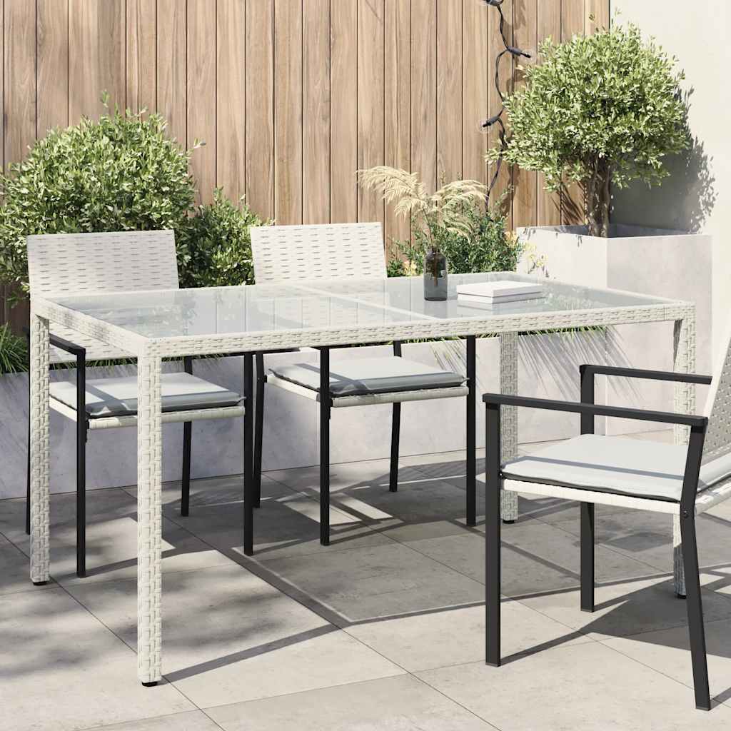 Mesa de jardín de ratán sintético beige 123x60x74 cm