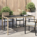 Mesa de jardín de ratán sintético beige 123x60x74 cm
