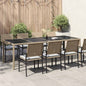 Mesa de jardín de vidrio templado ratán PE beige 250x100x75 cm