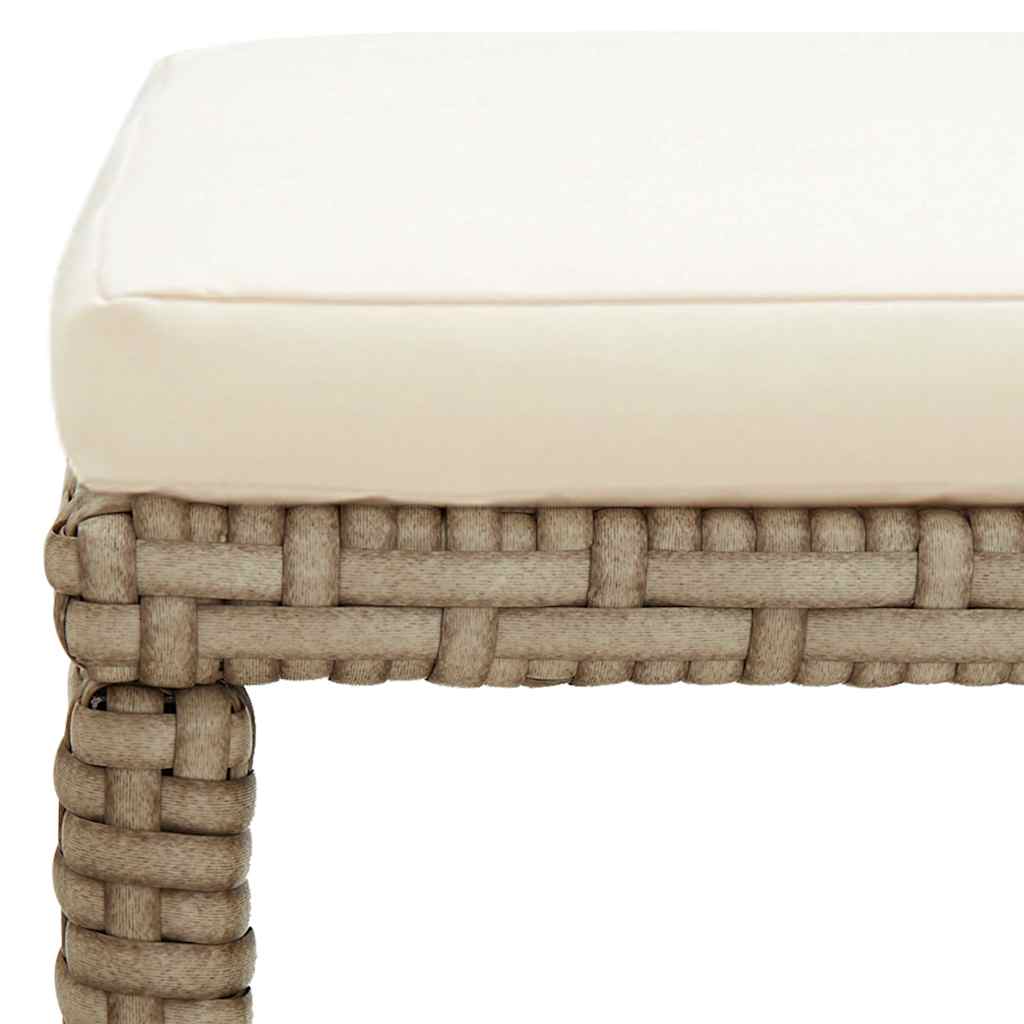 Sillas de jardín con taburetes 2 unidades ratán sintético beige