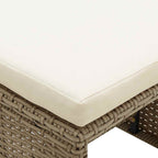 Sillas de jardín con taburetes 2 unidades ratán sintético beige