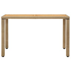Mesa de jardín ratán sintético madera acacia beige 123x60x74cm
