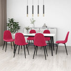 Silla de comedor 6 unidades terciopelo negro