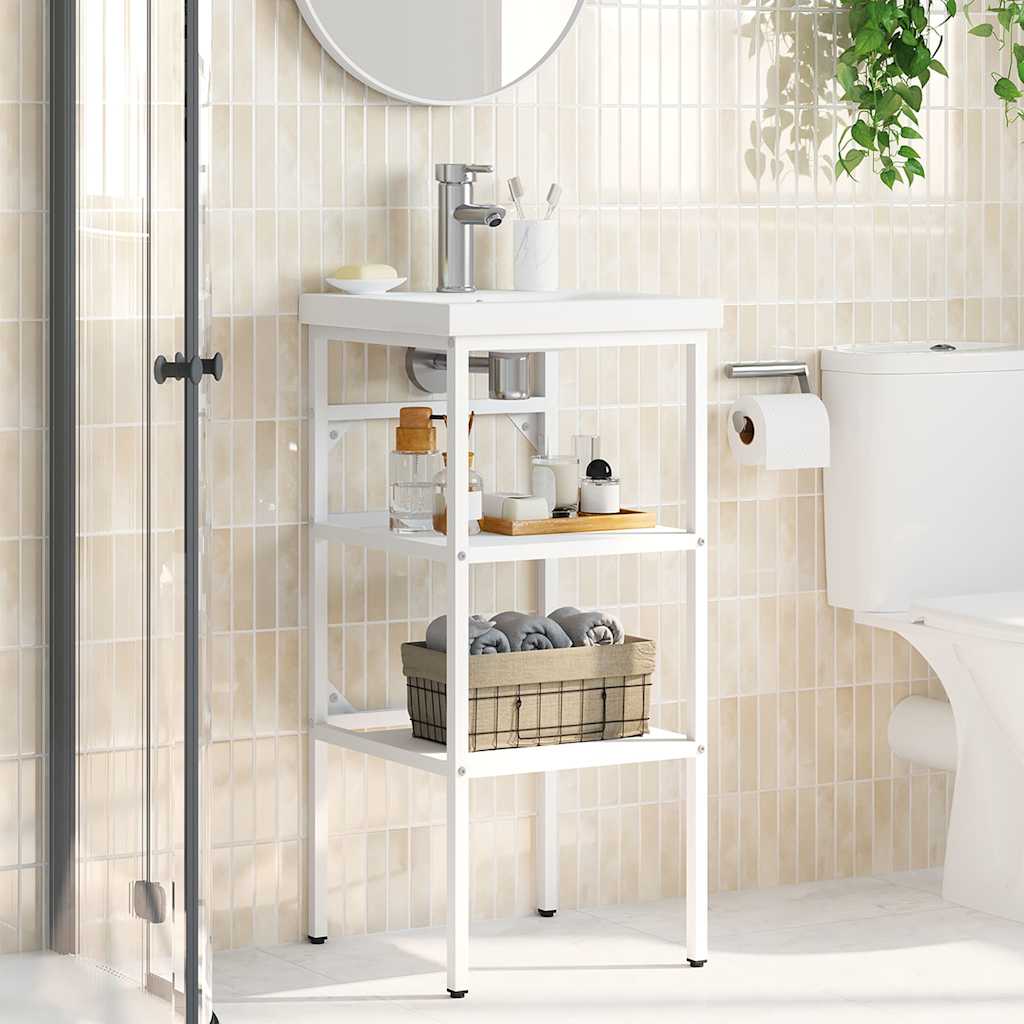 Estructura de lavabo de hierro blanco 40x38x31 cm