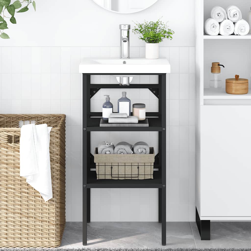 Estructura de lavabo de hierro blanco 40x38x31 cm
