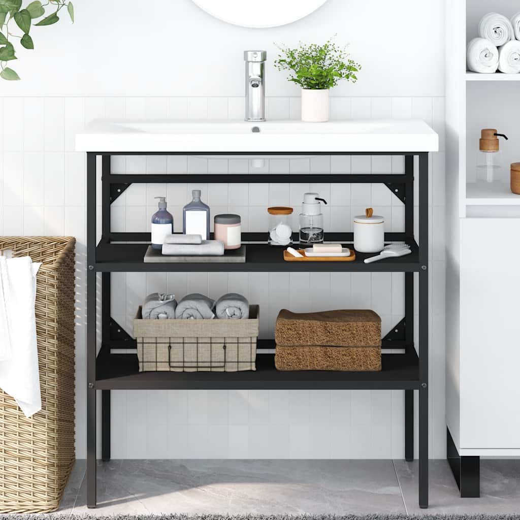 Estructura de lavabo de hierro blanco 40x38x31 cm