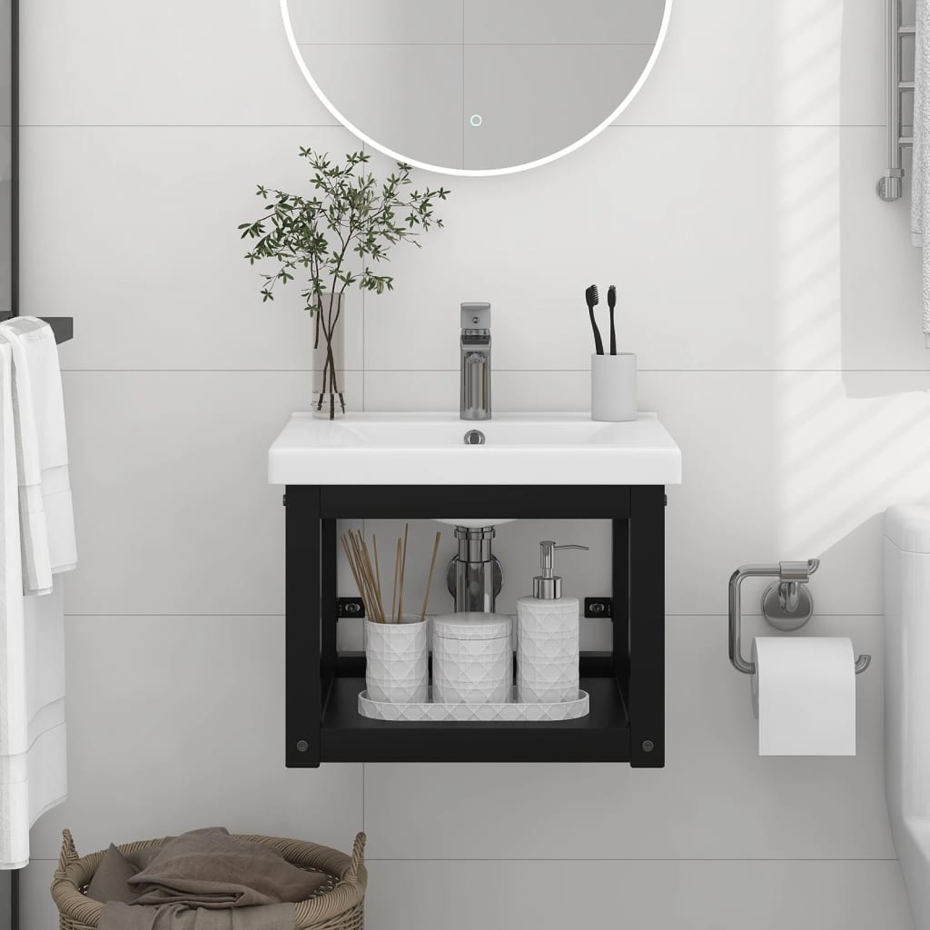 Estructura de lavabo suspendido hierro blanco 40x38x31 cm