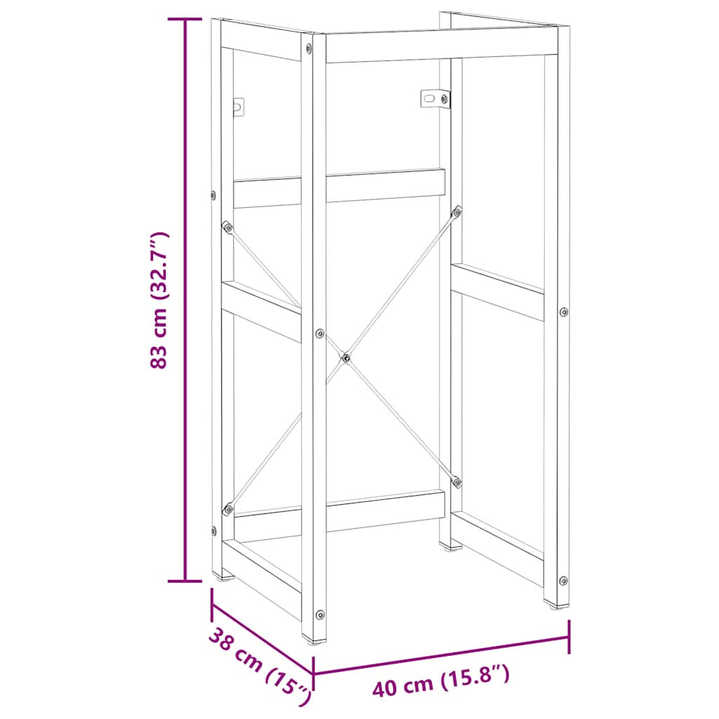 Estructura de lavabo de hierro blanco 40x38x31 cm