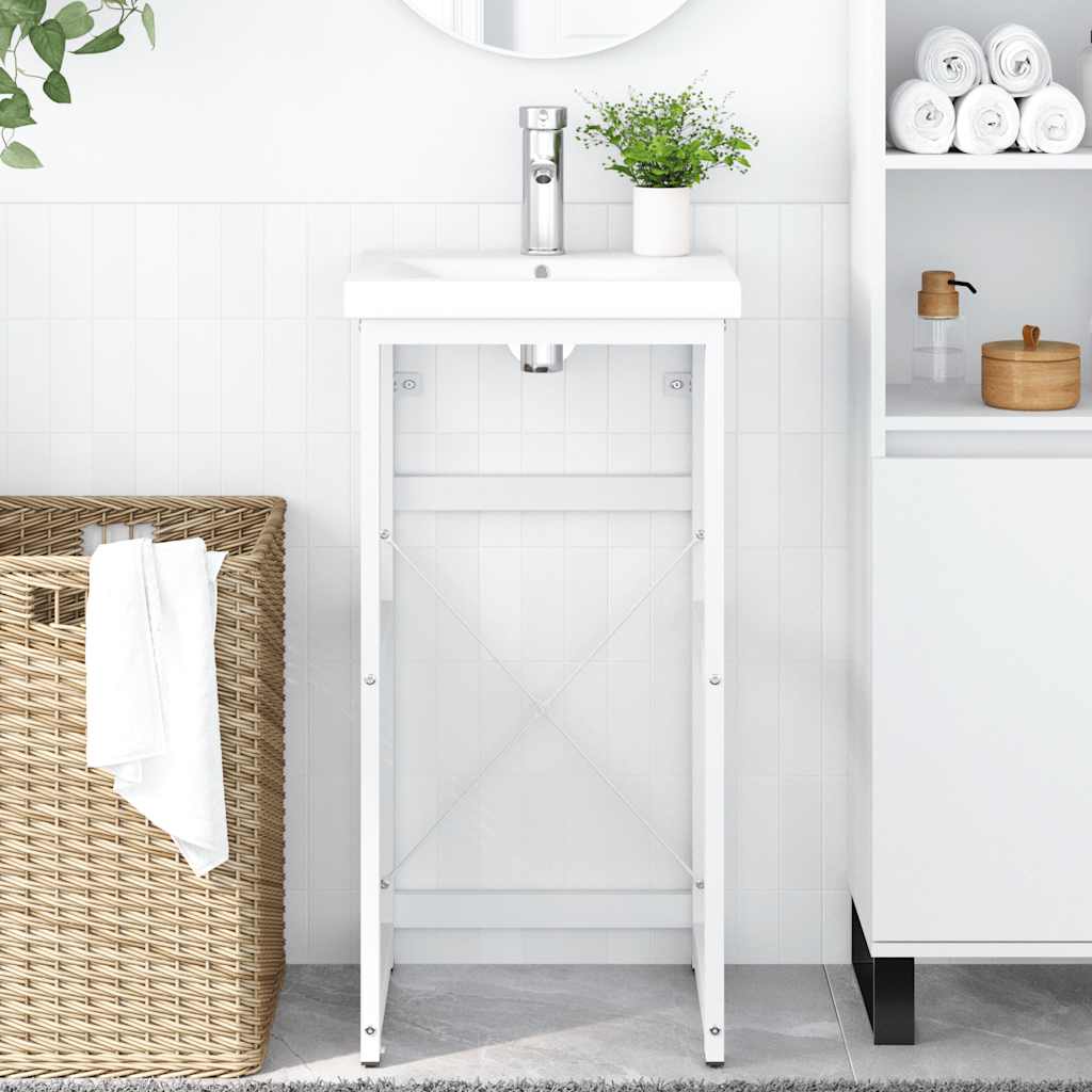 Estructura de lavabo de hierro blanco 40x38x31 cm