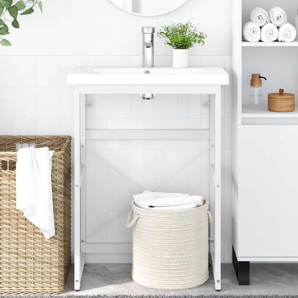 Estructura de lavabo de hierro blanco 40x38x31 cm